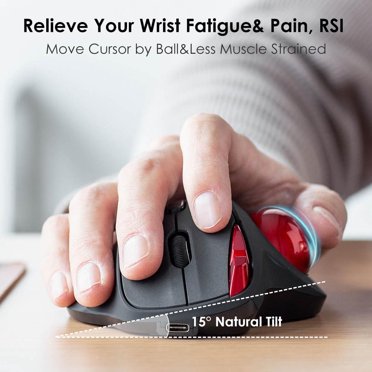 SANWA Ratón Trackball Bluetooth Ergonómico 600-1600 DPI