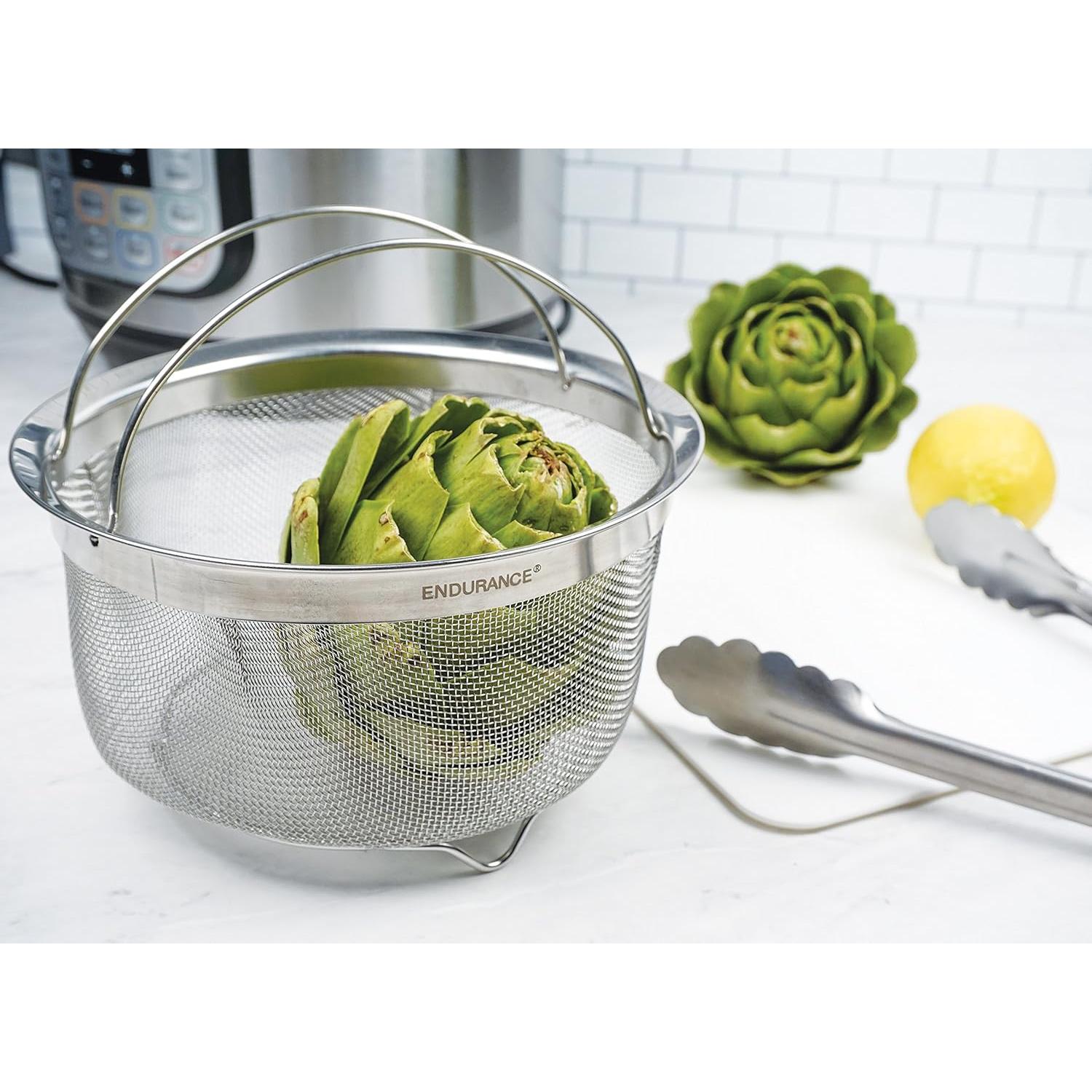 Colador de Malla Acero Inoxidable RSVP 3 Cuartos Plegable