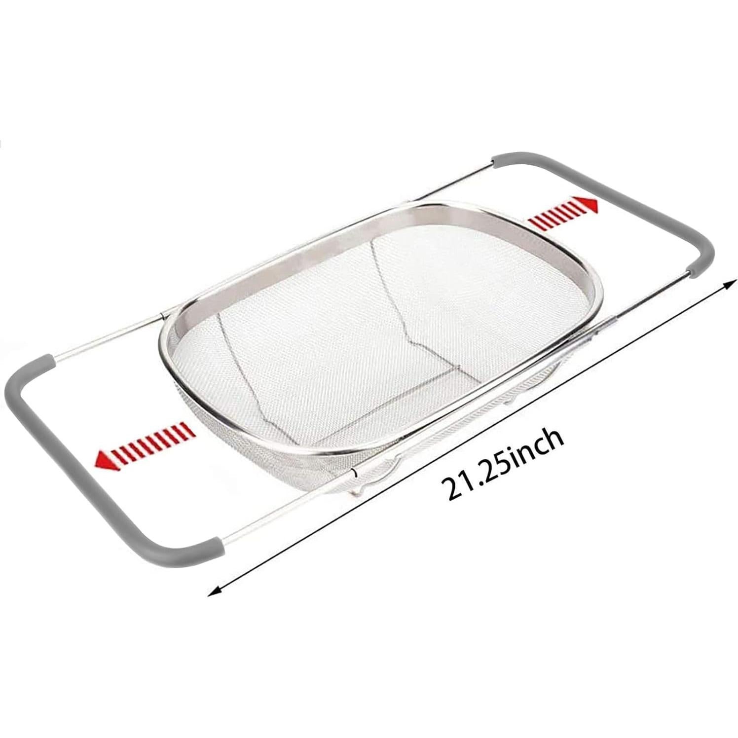 Colador Ovalado de Acero Inoxidable AJIODA 6 Cuartos Expandible