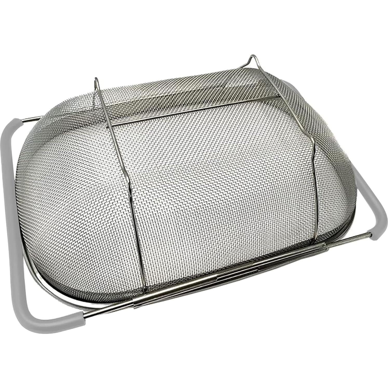 Colador Ovalado de Acero Inoxidable AJIODA 6 Cuartos Expandible