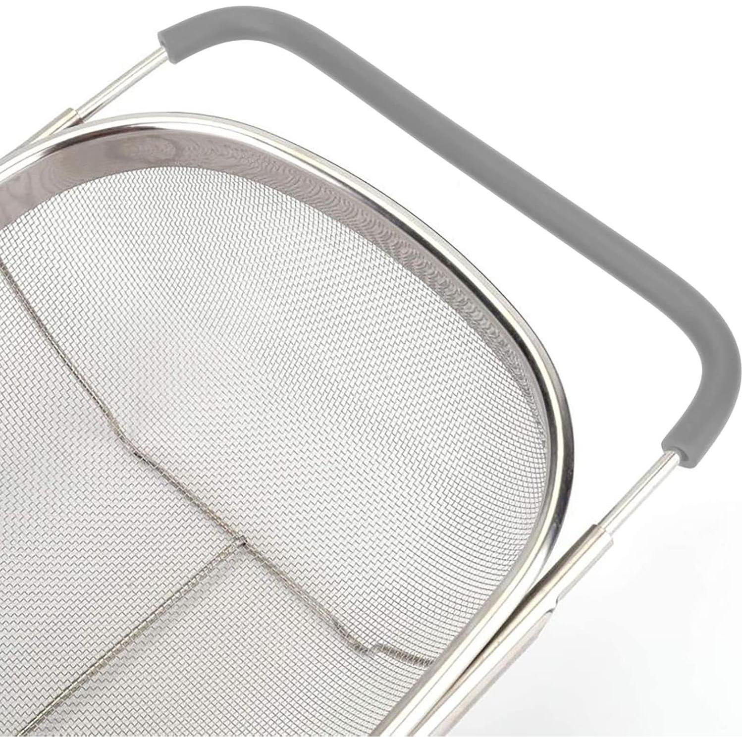 Colador Ovalado de Acero Inoxidable AJIODA 6 Cuartos Expandible