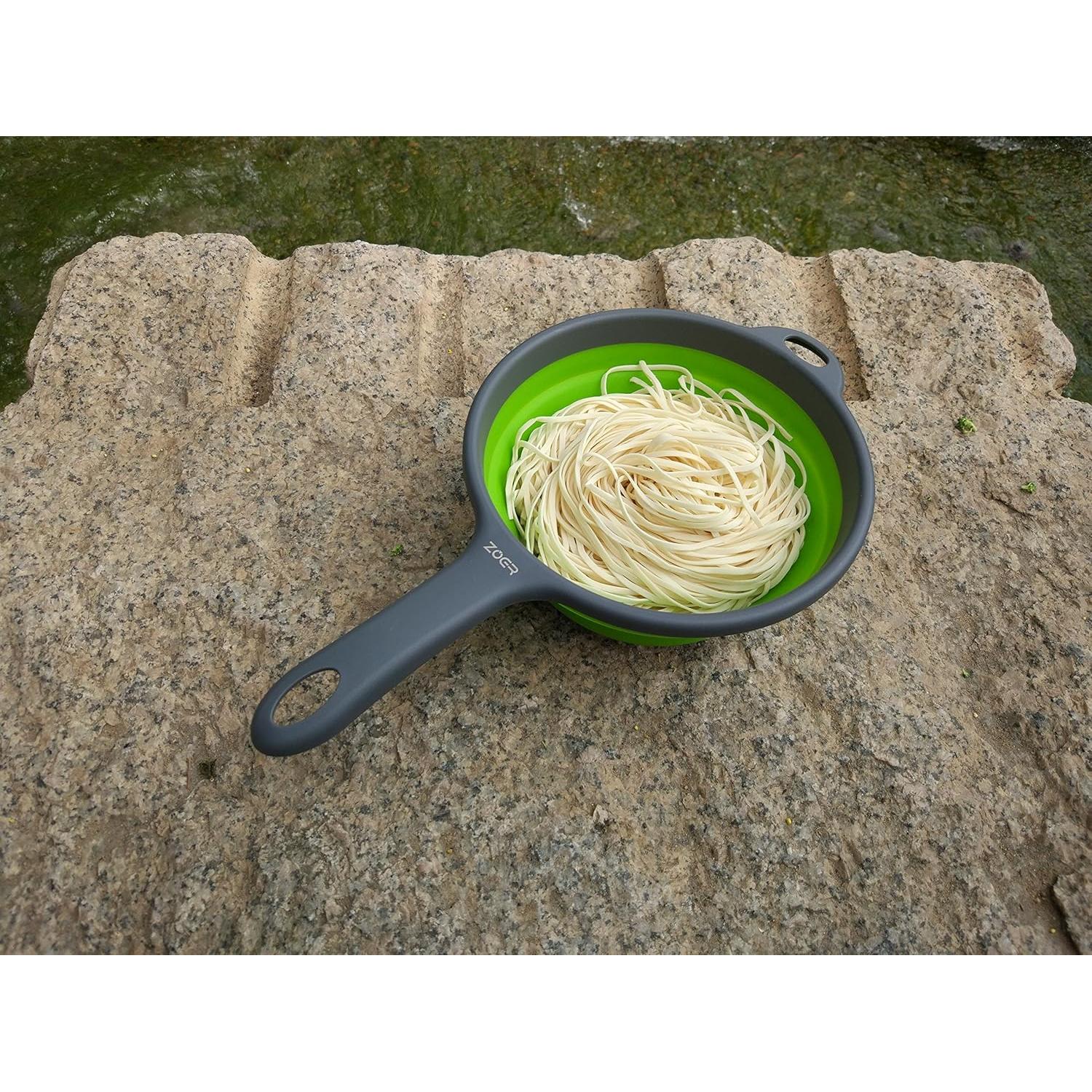 Colador de Pasta Plegable ZOER de Silicona Verde 2L