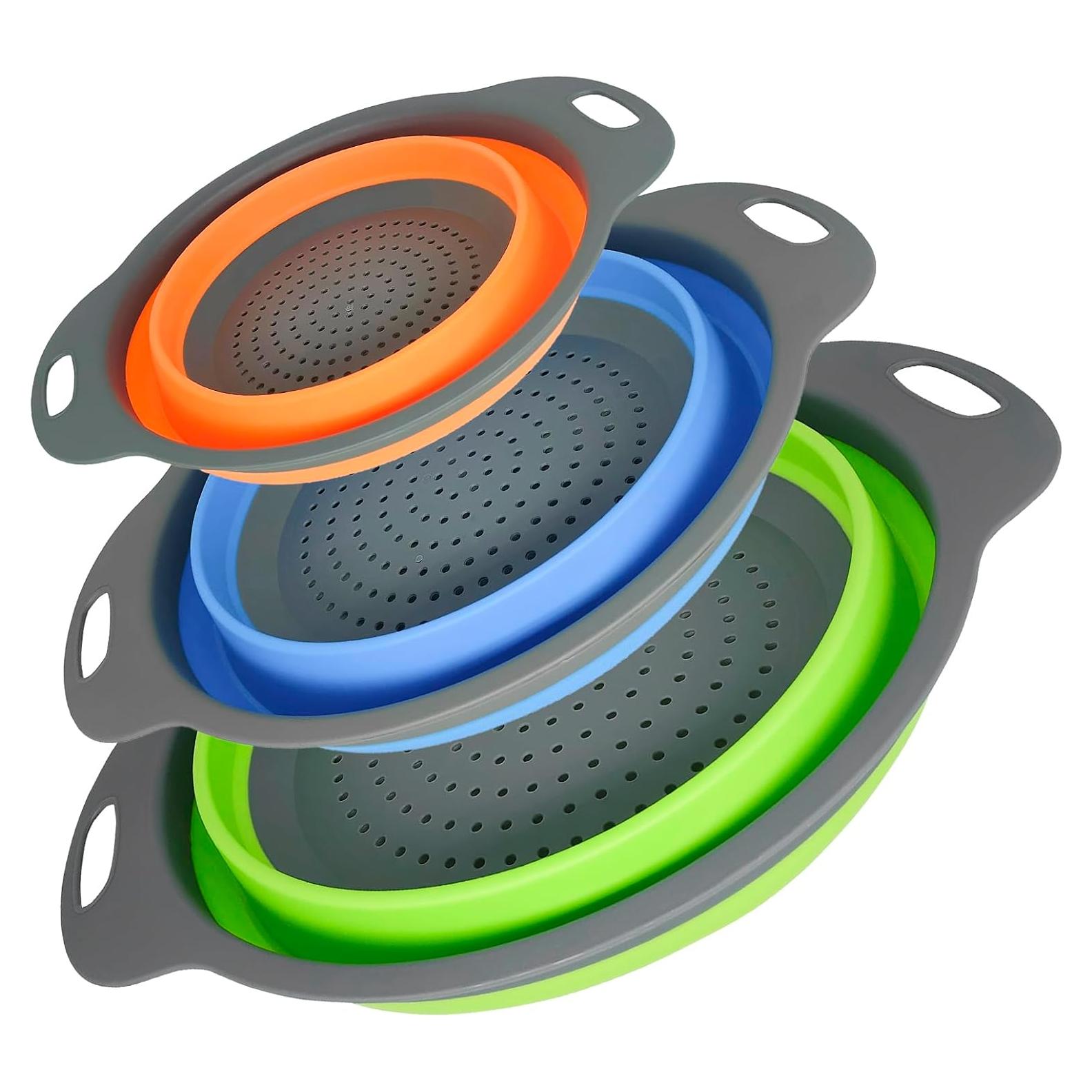 Juego de Coladores Colapsables ZENOVIC 2/4/6 QT Silicona