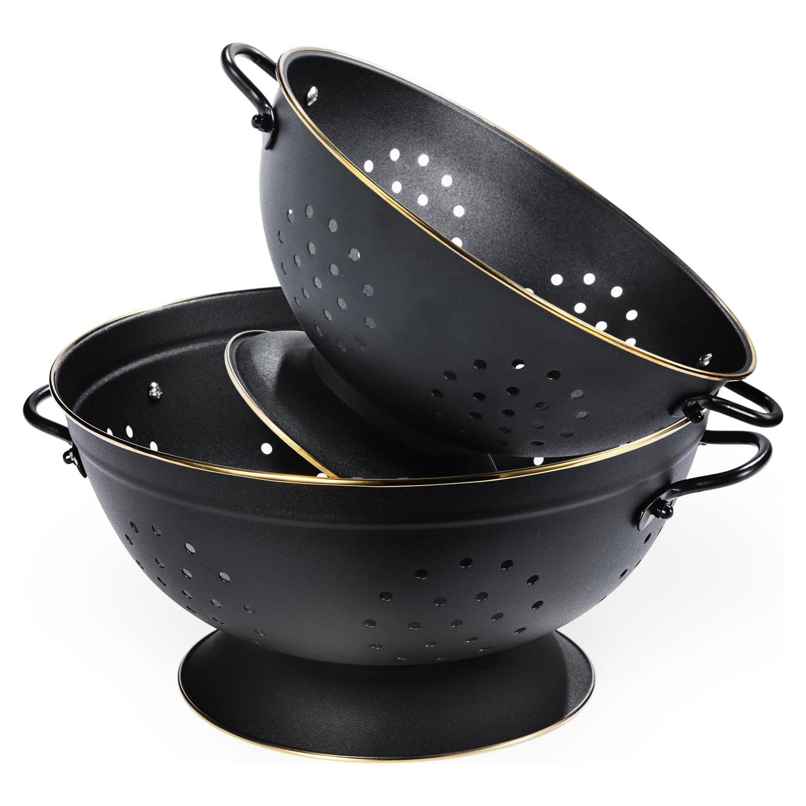 Juego de Coladores de Metal BeFare 2 Piezas 2.8L y 4.7L Negro