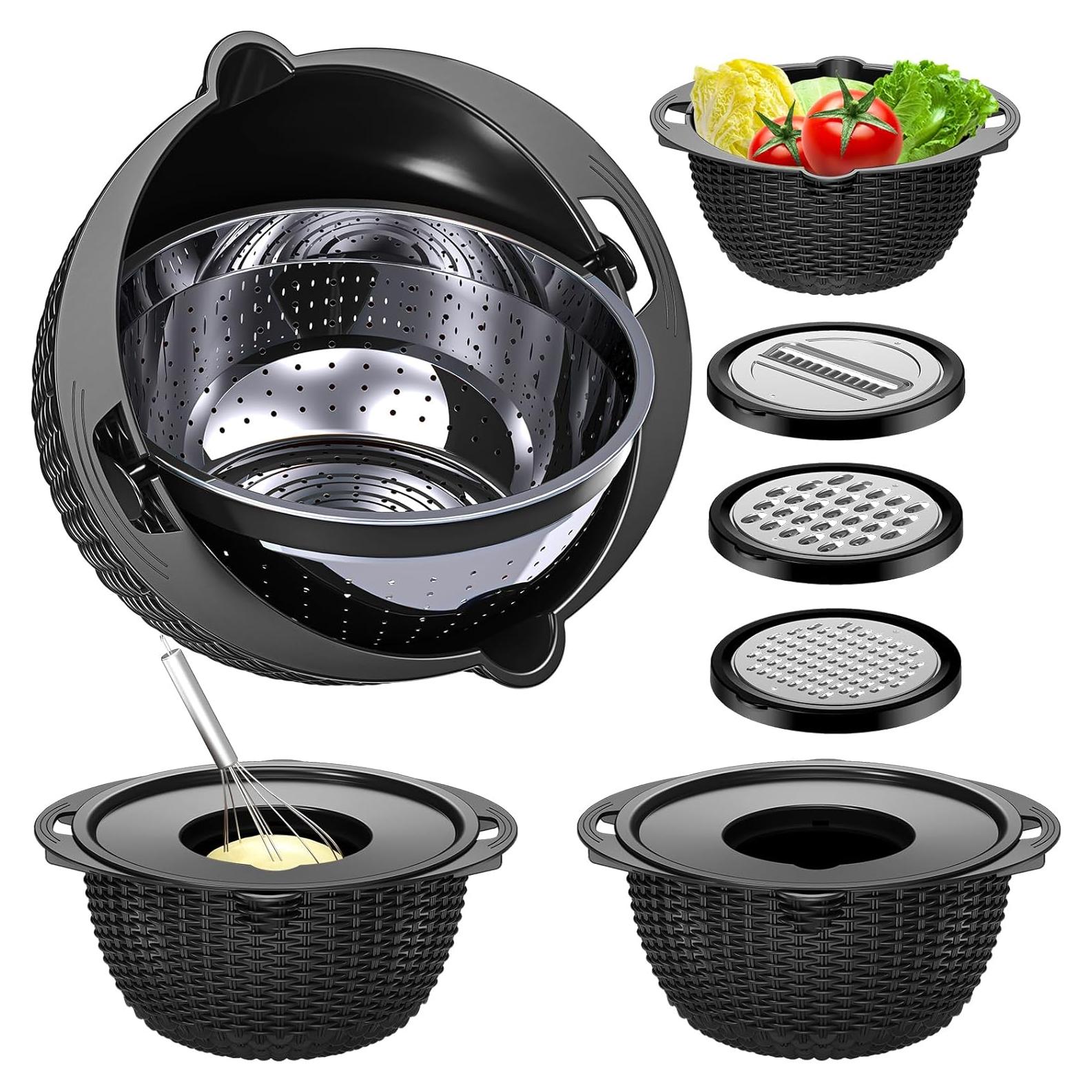 Juego de Coladores 4 en 1 Balavina - Acero Inoxidable Negro