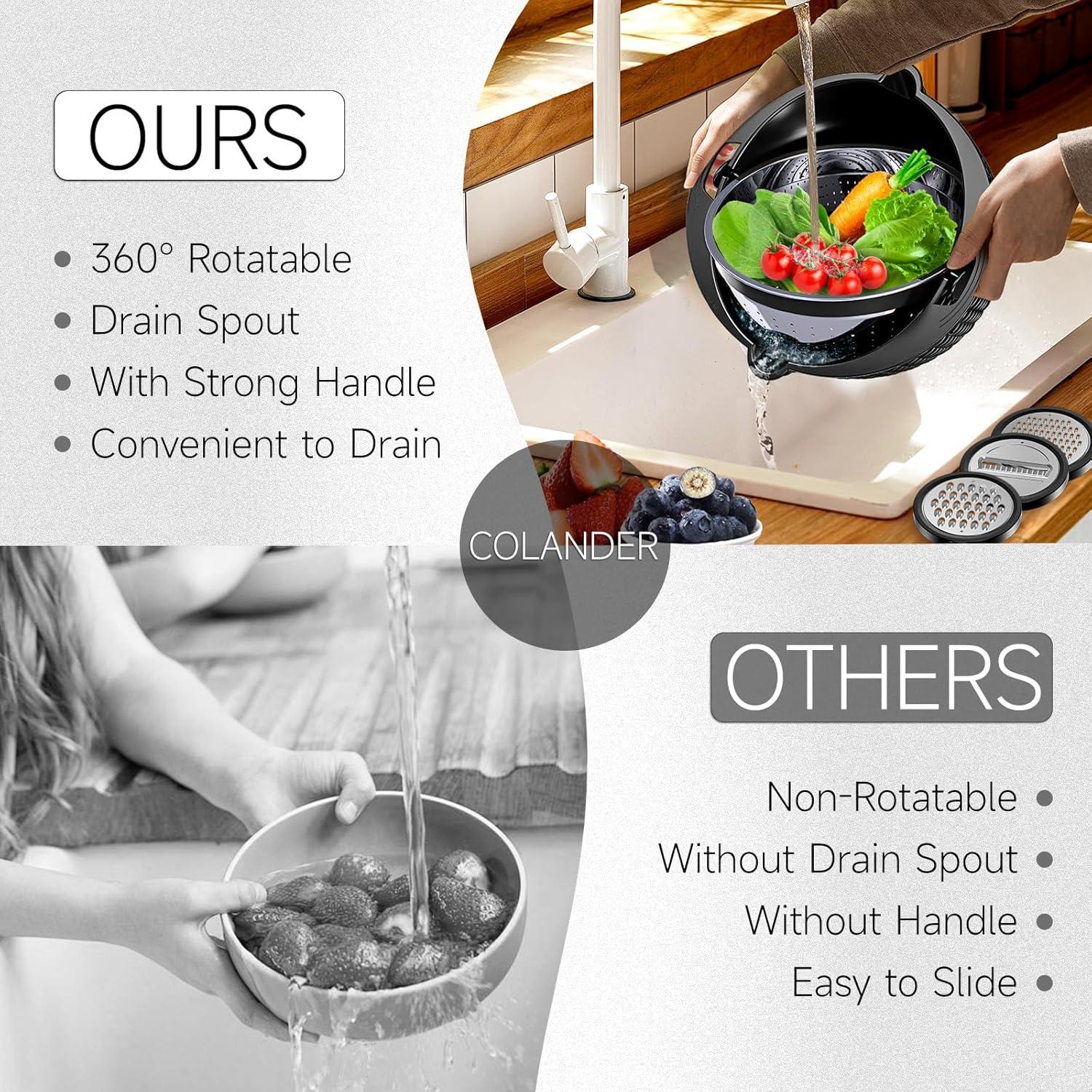 Juego de Coladores 4 en 1 Balavina - Acero Inoxidable Negro