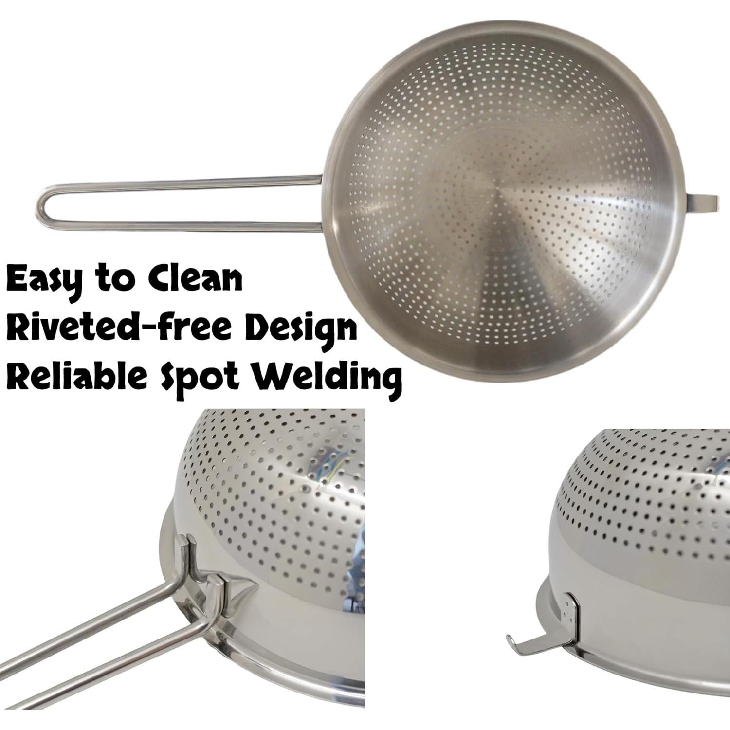 Colador de Acero Inoxidable HiSteng 17.8 cm con Mango 1.42 L