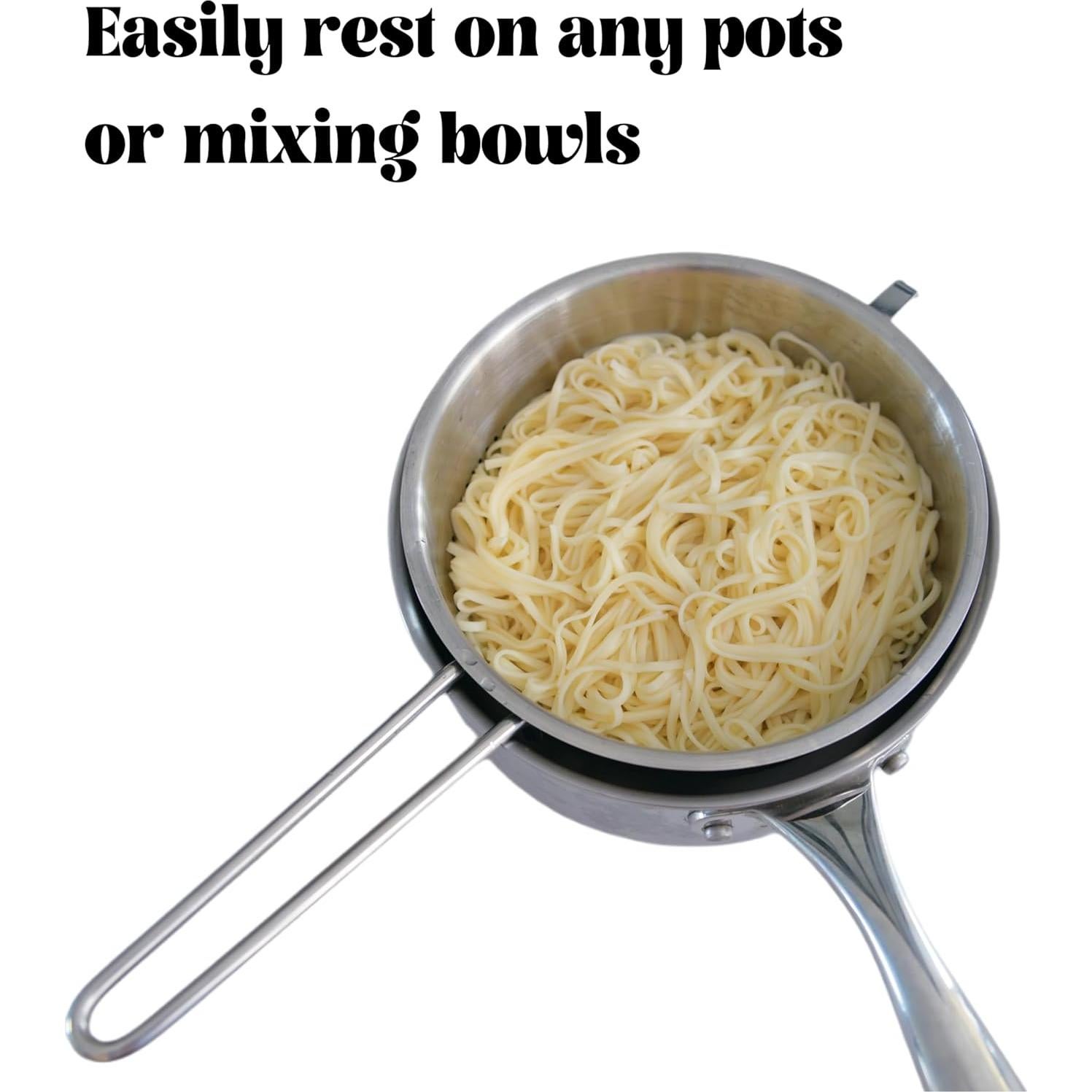 Colador de Acero Inoxidable HiSteng 17.8 cm con Mango 1.42 L