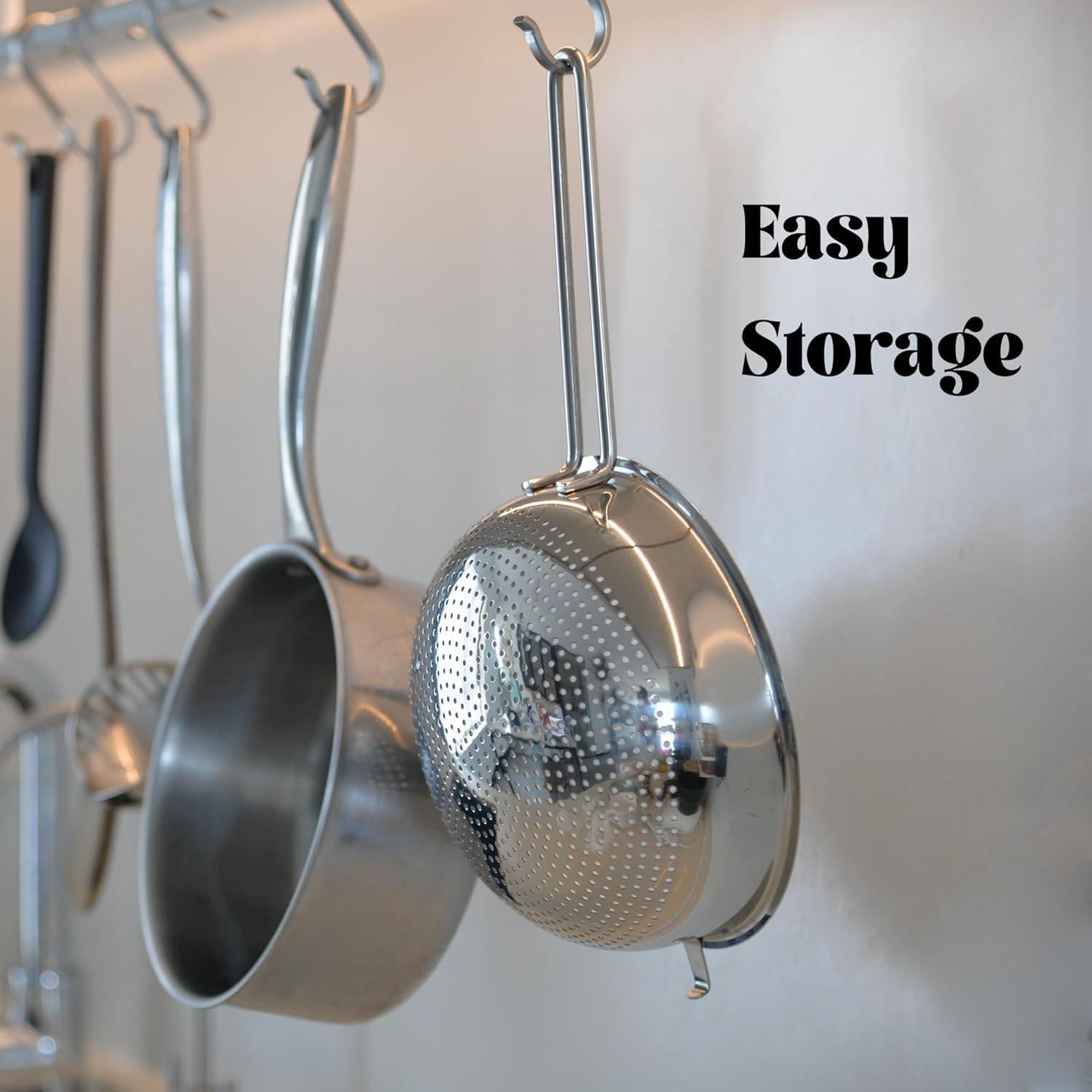 Colador de Acero Inoxidable HiSteng 17.8 cm con Mango 1.42 L