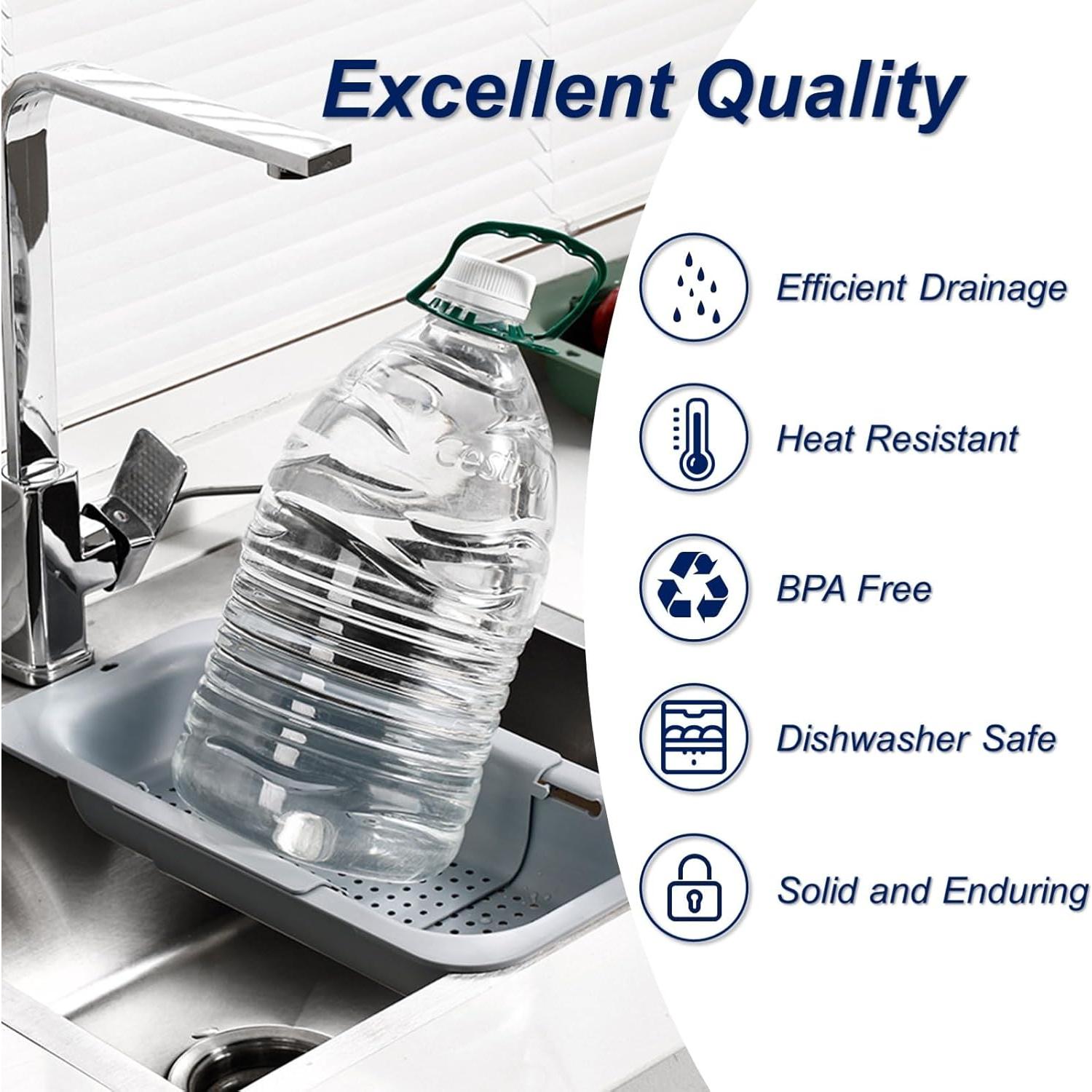 Colador de Fregadero Extensible YUNKWONG Gris 34.5-45.7 cm