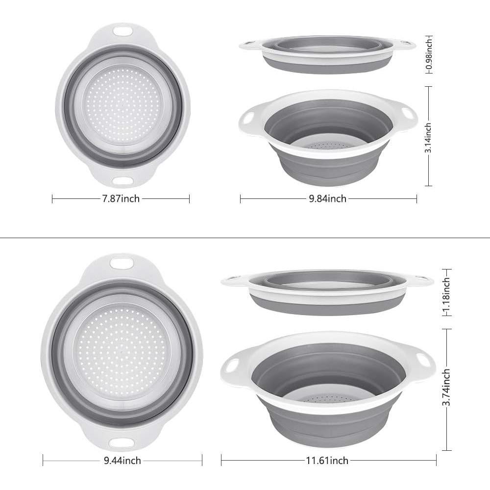 Conjunto de coladores colapsables QiMH 2 pcs 4L y 2L - Silicona BPA
