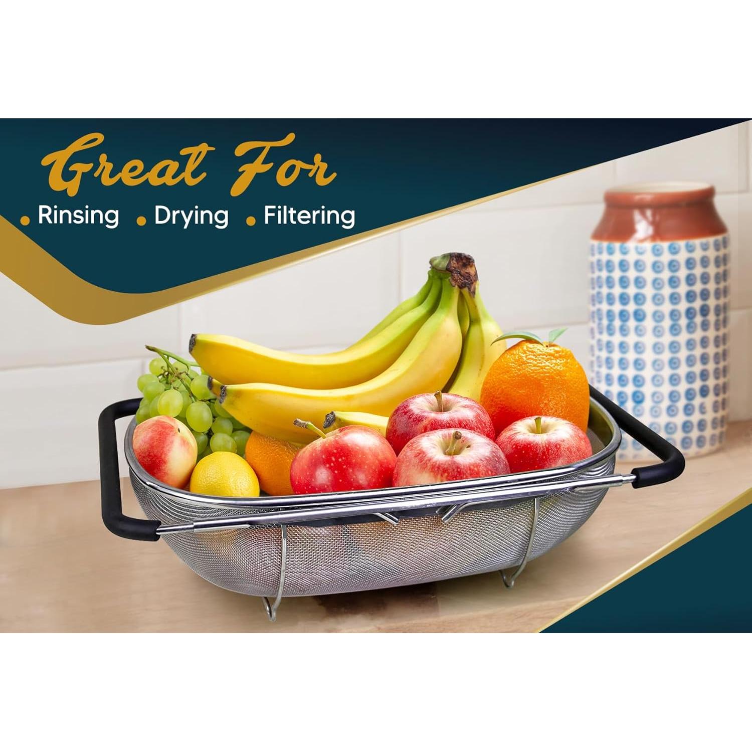 Colador de fregadero KAFOOR 6 cuartos acero inoxidable