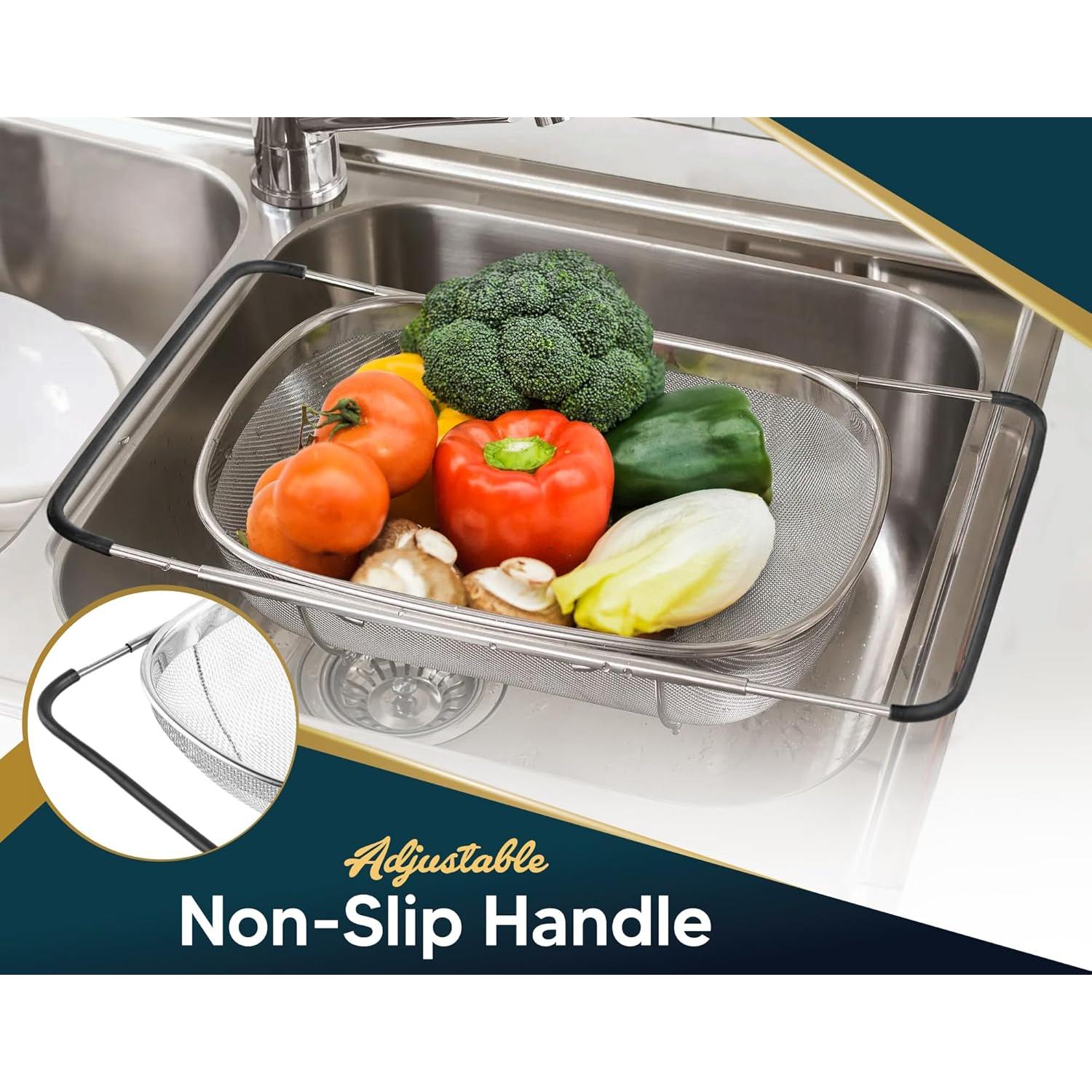 Colador de fregadero KAFOOR 6 cuartos acero inoxidable