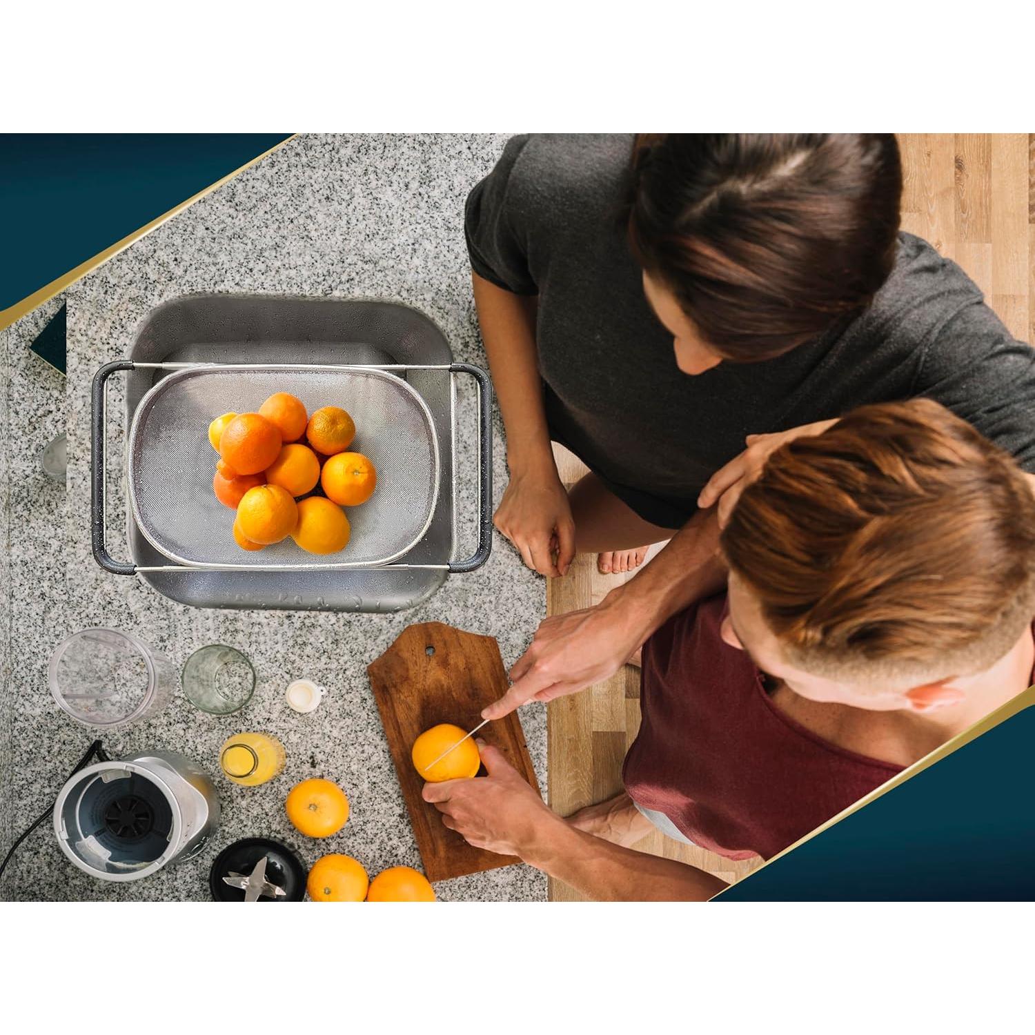 Colador de fregadero KAFOOR 6 cuartos acero inoxidable