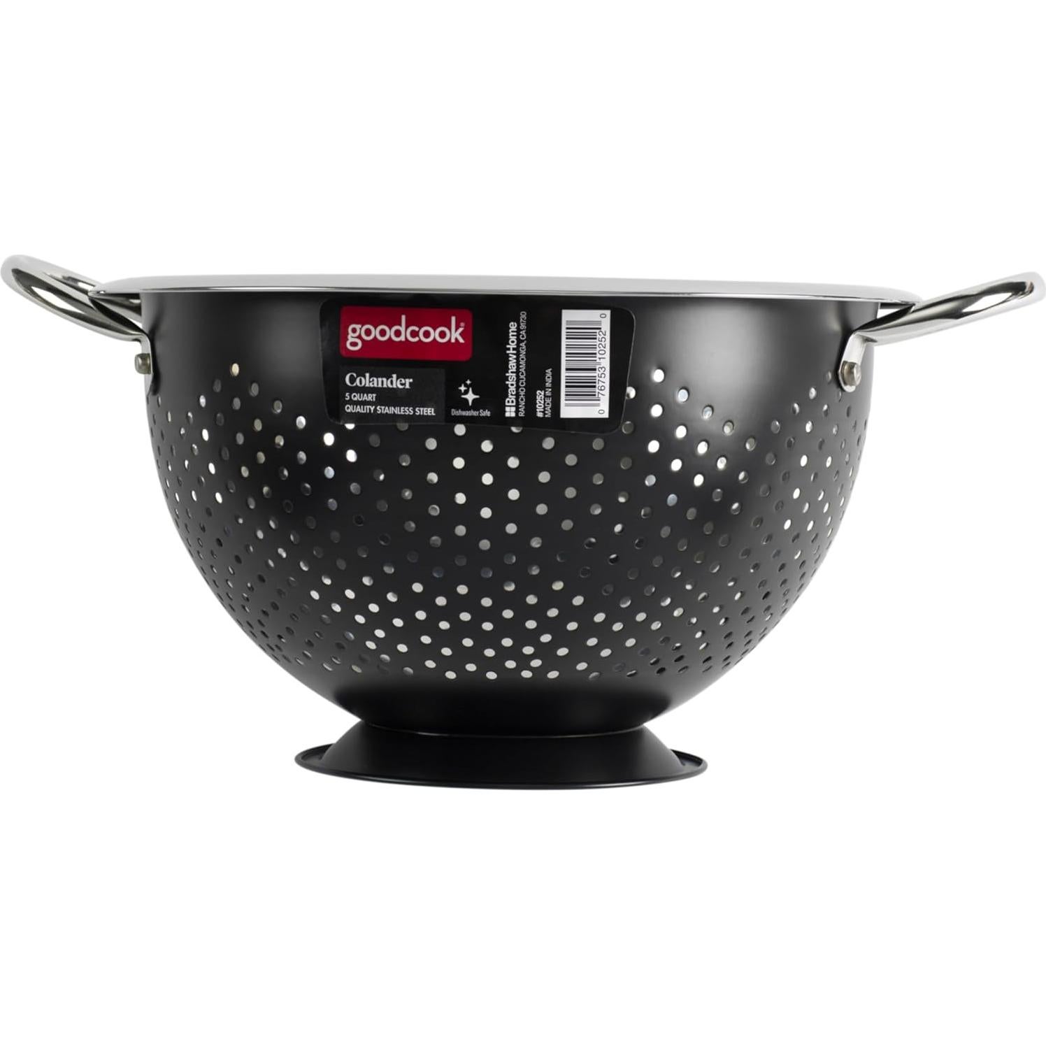 Colador Gourmet GoodCook 4.73L Acero Inoxidable Negro