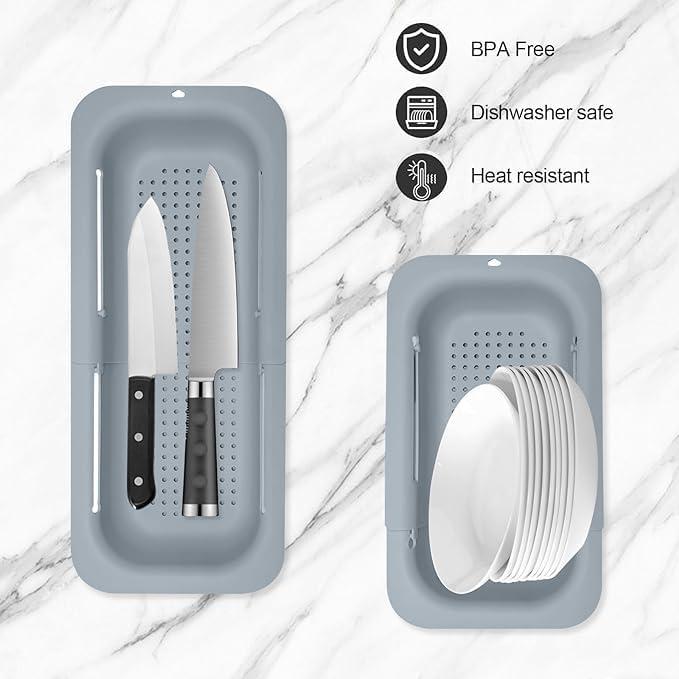 Colador Expandible Genérico para Fregadero - Gris, 36.1x20.3 cm