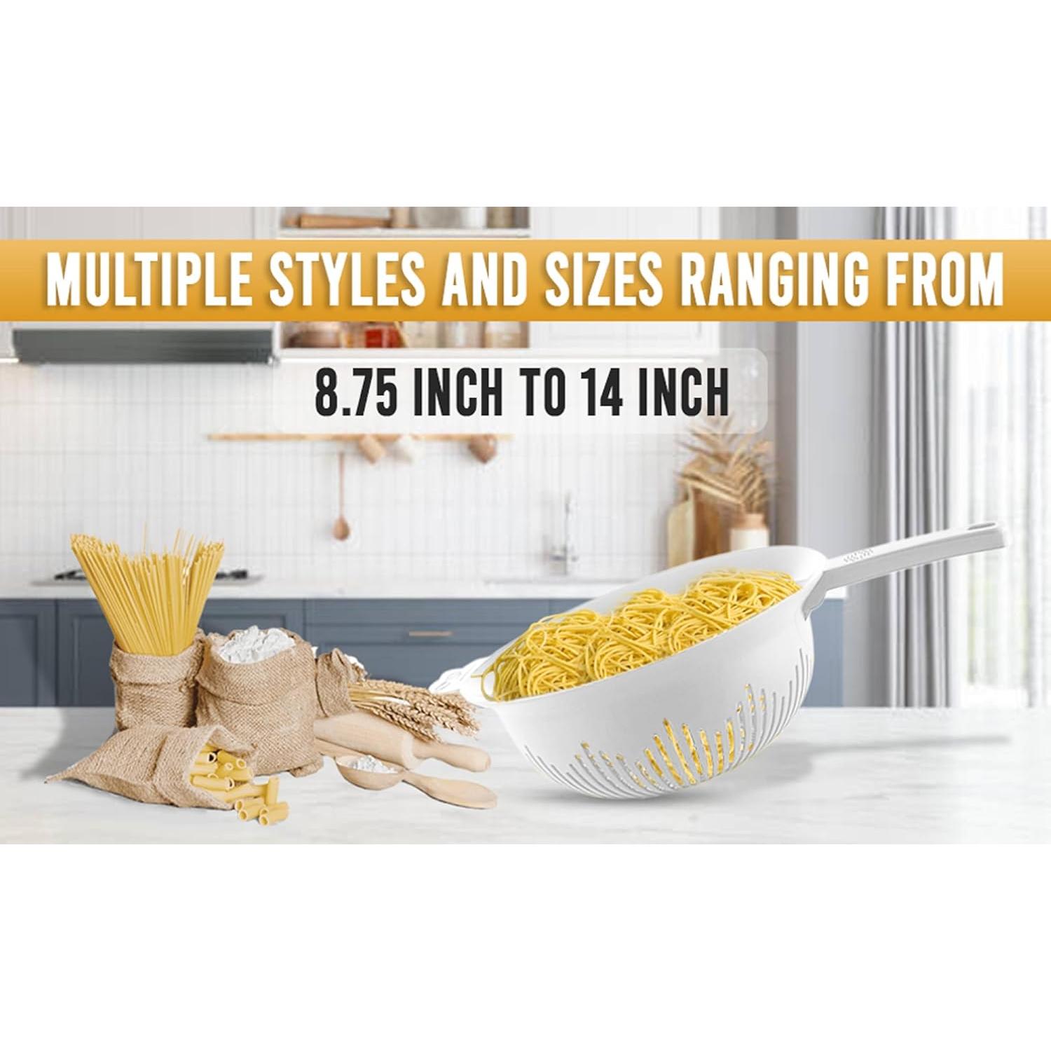 Colador de Plástico YBM HOME 24.77 cm Mango Largo Rojo