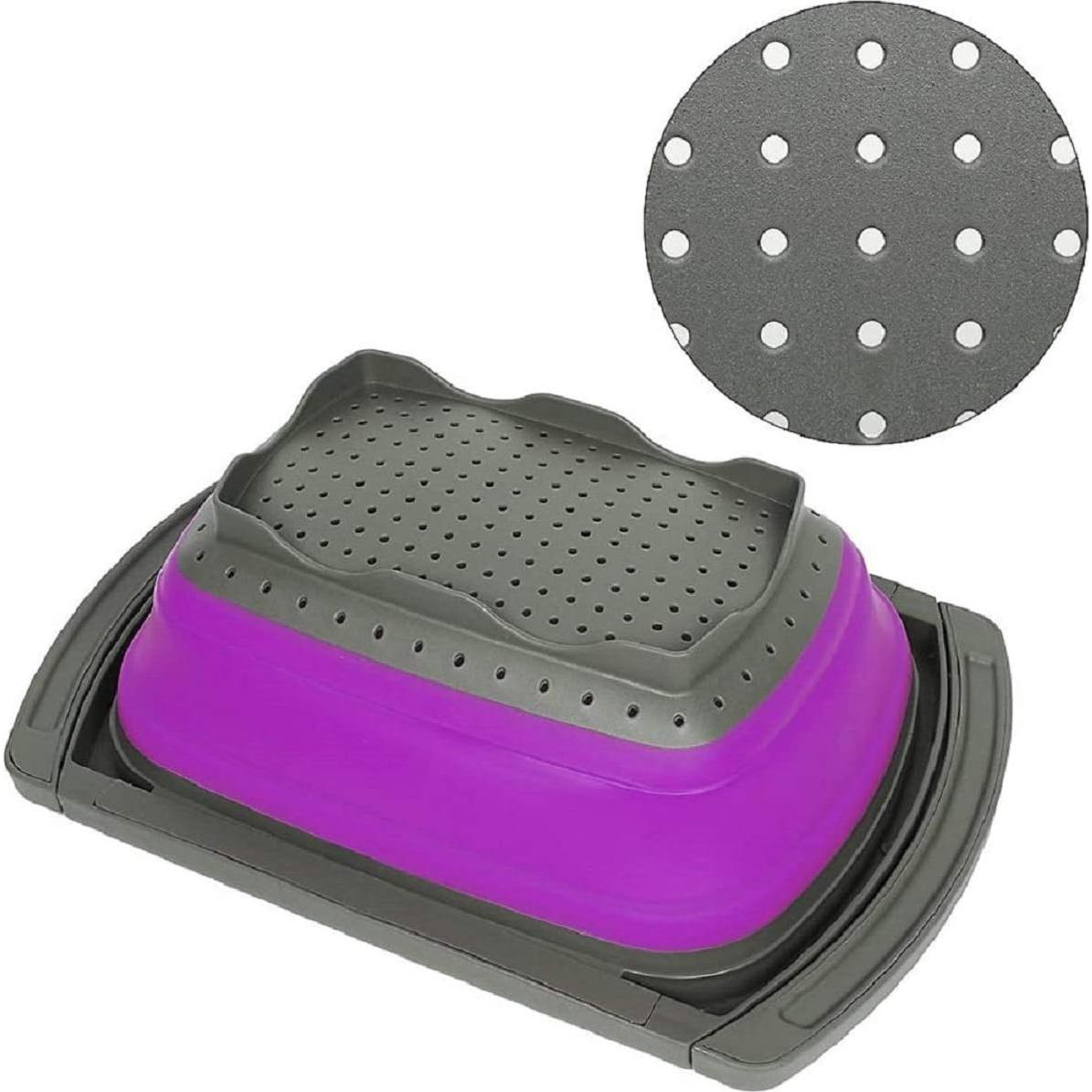 Colador de Silicona Plegable Prime Cook 5.68L Morado