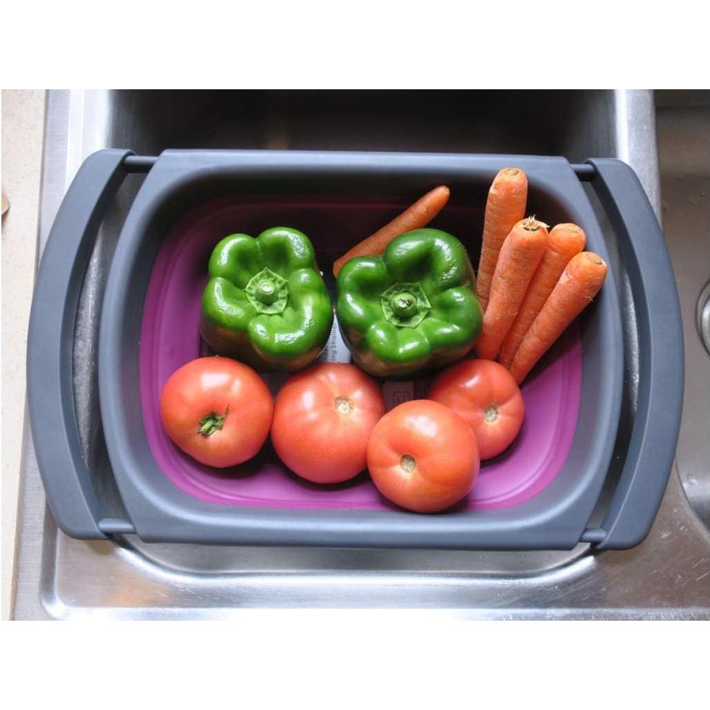 Colador de Silicona Plegable Prime Cook 5.68L Morado