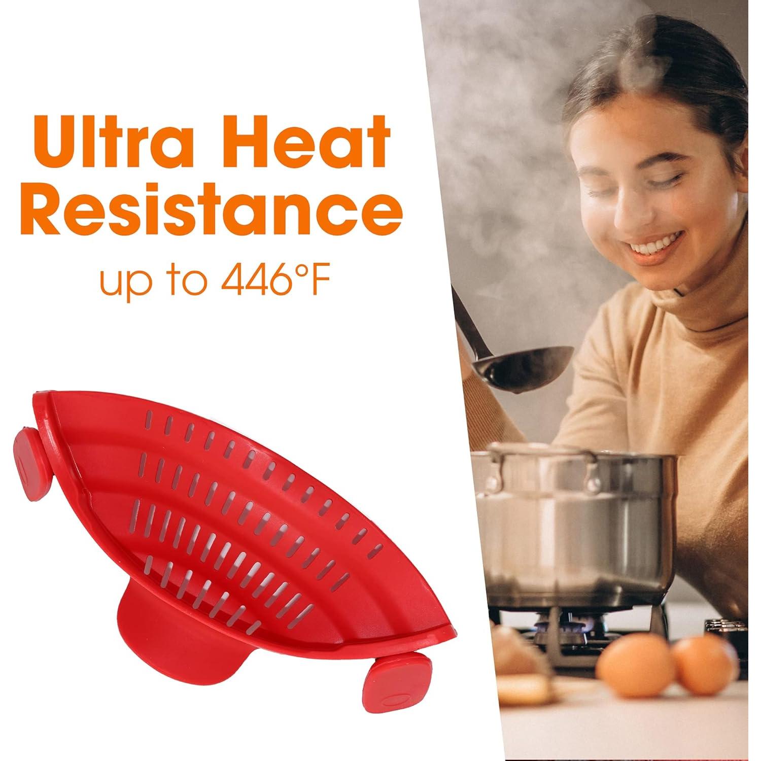 Colador de Silicona Clip en Olla Colección Cheer Rojo 198g