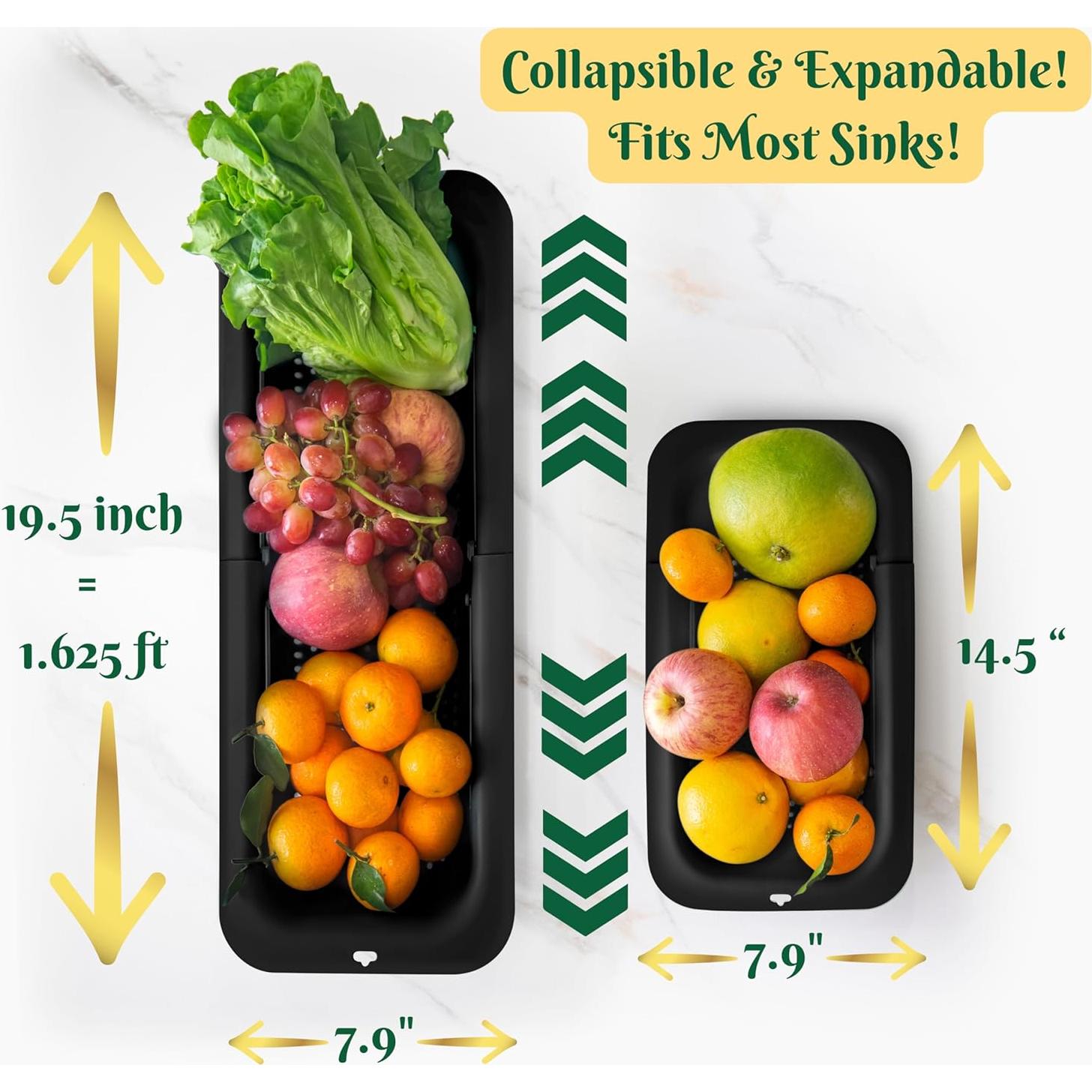 Juego de coladores extensibles KV Kitchen Tools - Sin BPA