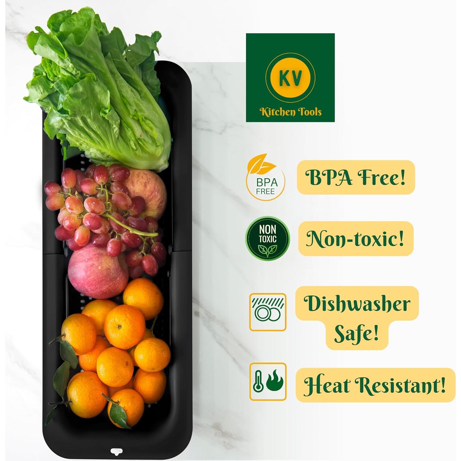 Juego de coladores extensibles KV Kitchen Tools - Sin BPA