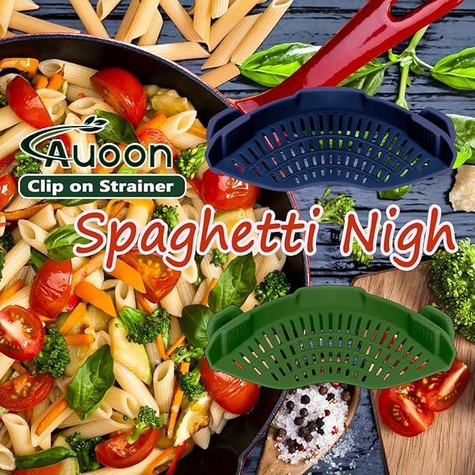 Colador Clip On de Silicona Verde para Ollas y Sartenes