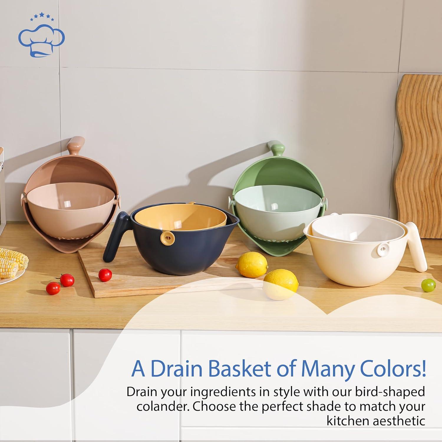 Colador y Escurridor 2 en 1 Chef's Path Blanco - Multifuncional