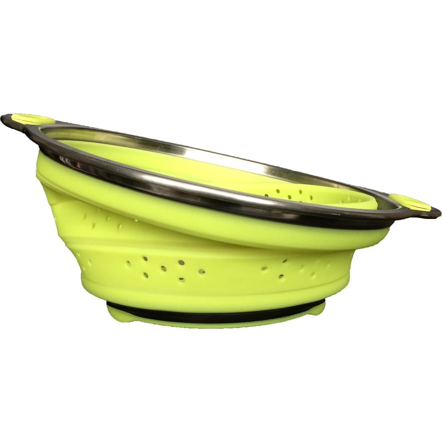 Colador de acero inoxidable Oneida 20 cm colapsable verde