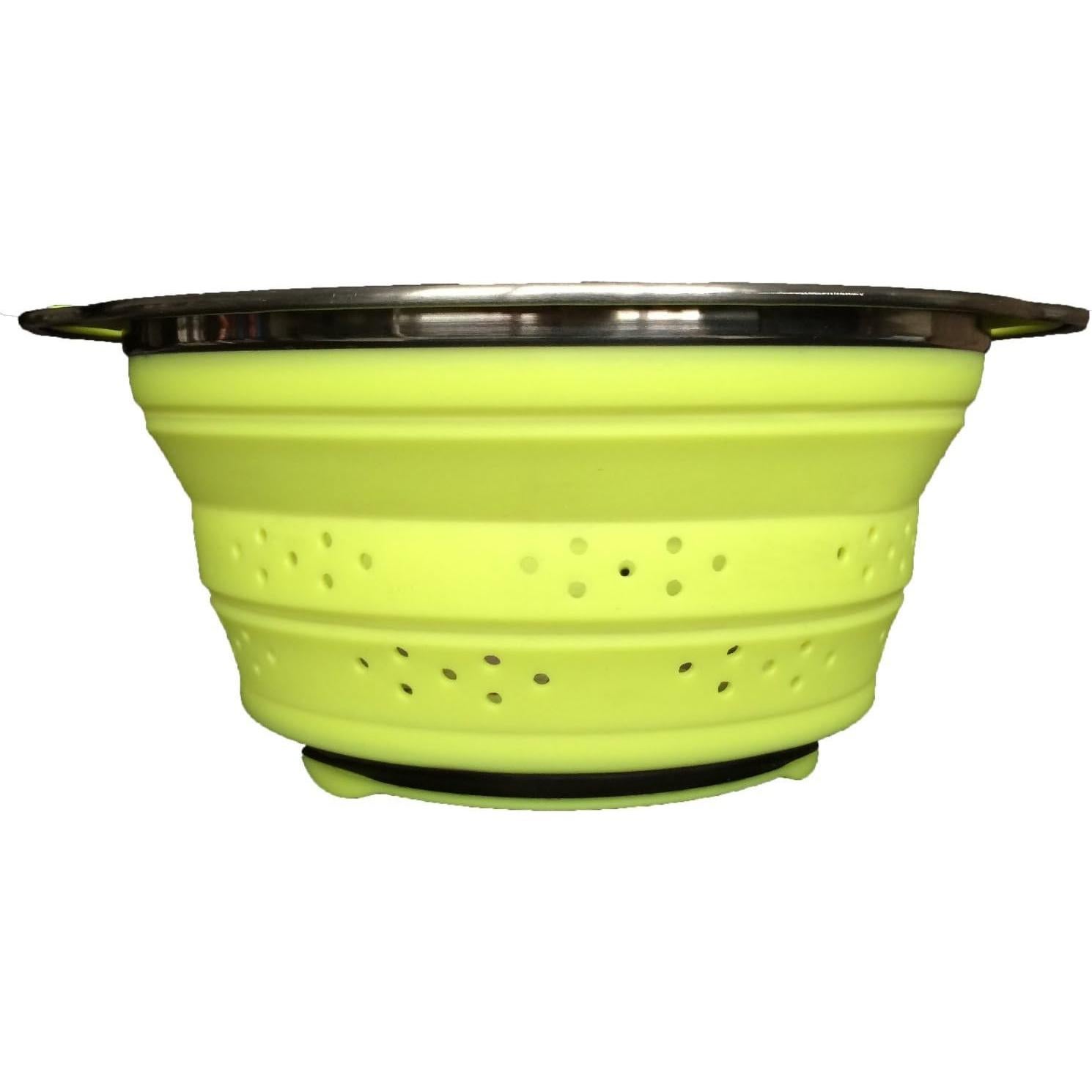 Colador de acero inoxidable Oneida 20 cm colapsable verde