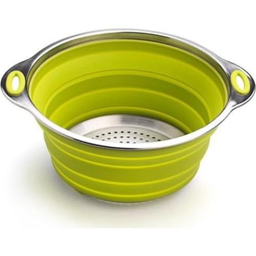 Colador de acero inoxidable Oneida 20 cm colapsable verde