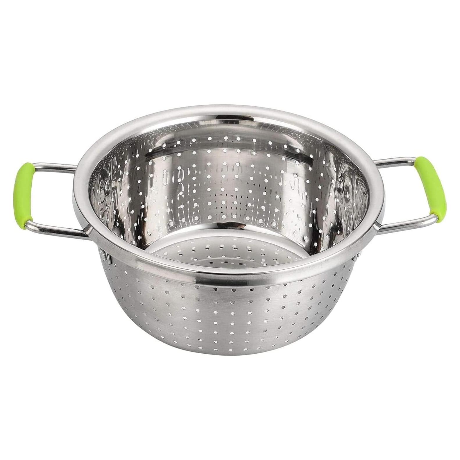 Colador Profundo Acero Inoxidable Contiup 2.5L con Mangos Verdes