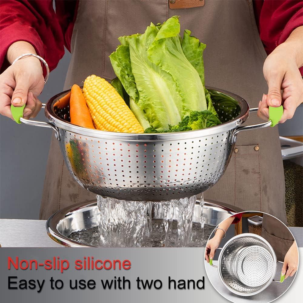 Colador Profundo Acero Inoxidable Contiup 2.5L con Mangos Verdes