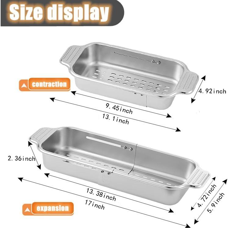 Colador Retráctil de Acero Inoxidable ZDRongZhen 33.4-43.2 cm