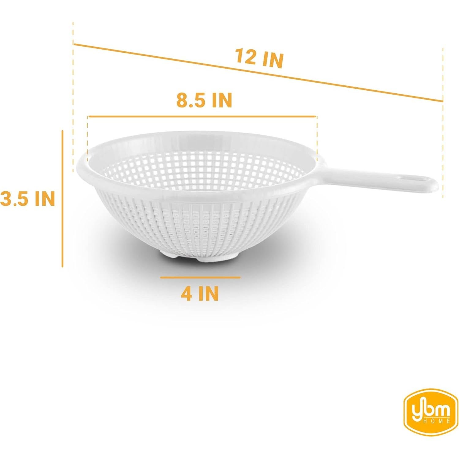 Colador de Plástico YBM Home 21.6 cm Blanco - Apto Lavavajillas