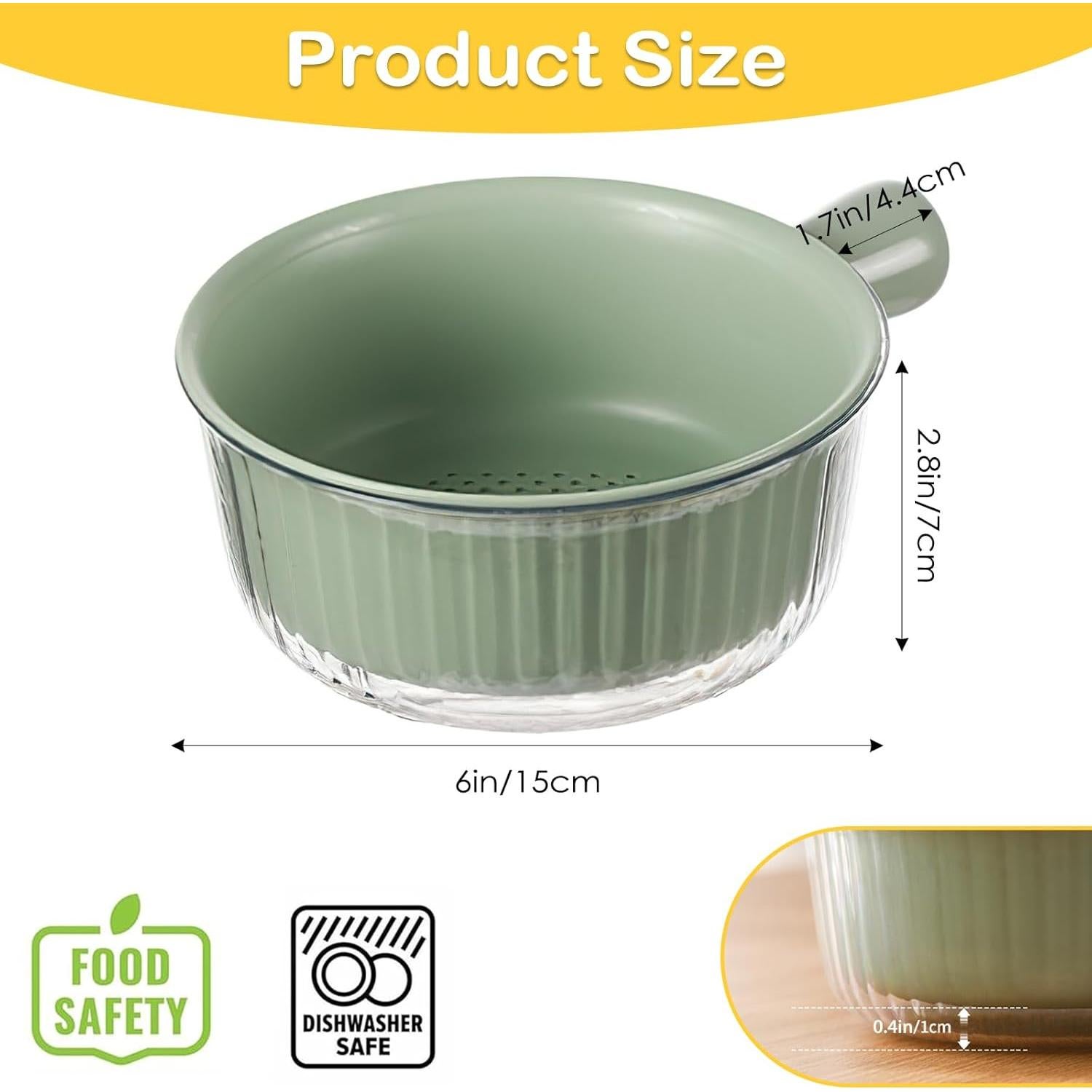 Juego de Coladores Pequeños Iensen 2 Piezas Verde 20.1x15.2 cm