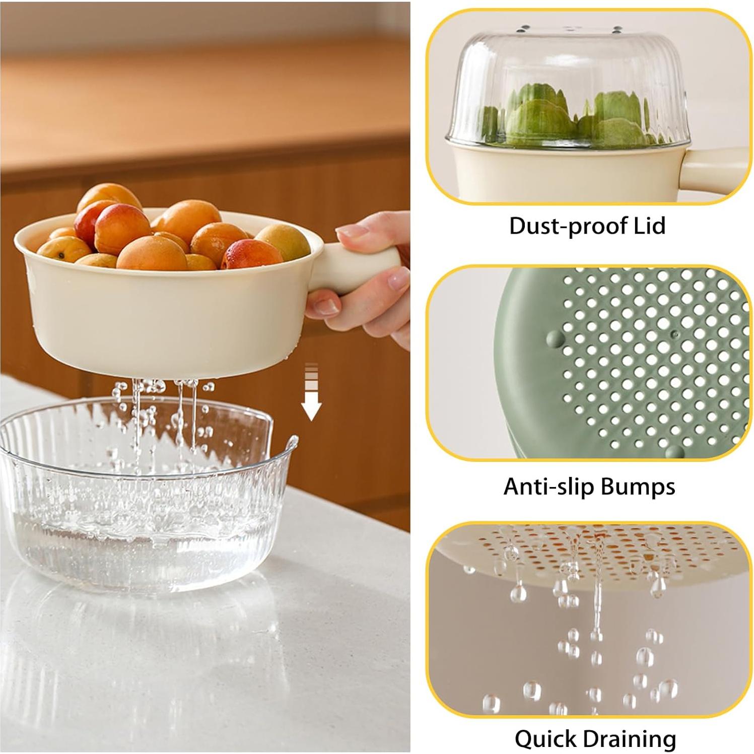 Juego de Coladores Pequeños Iensen 2 Piezas Verde 20.1x15.2 cm