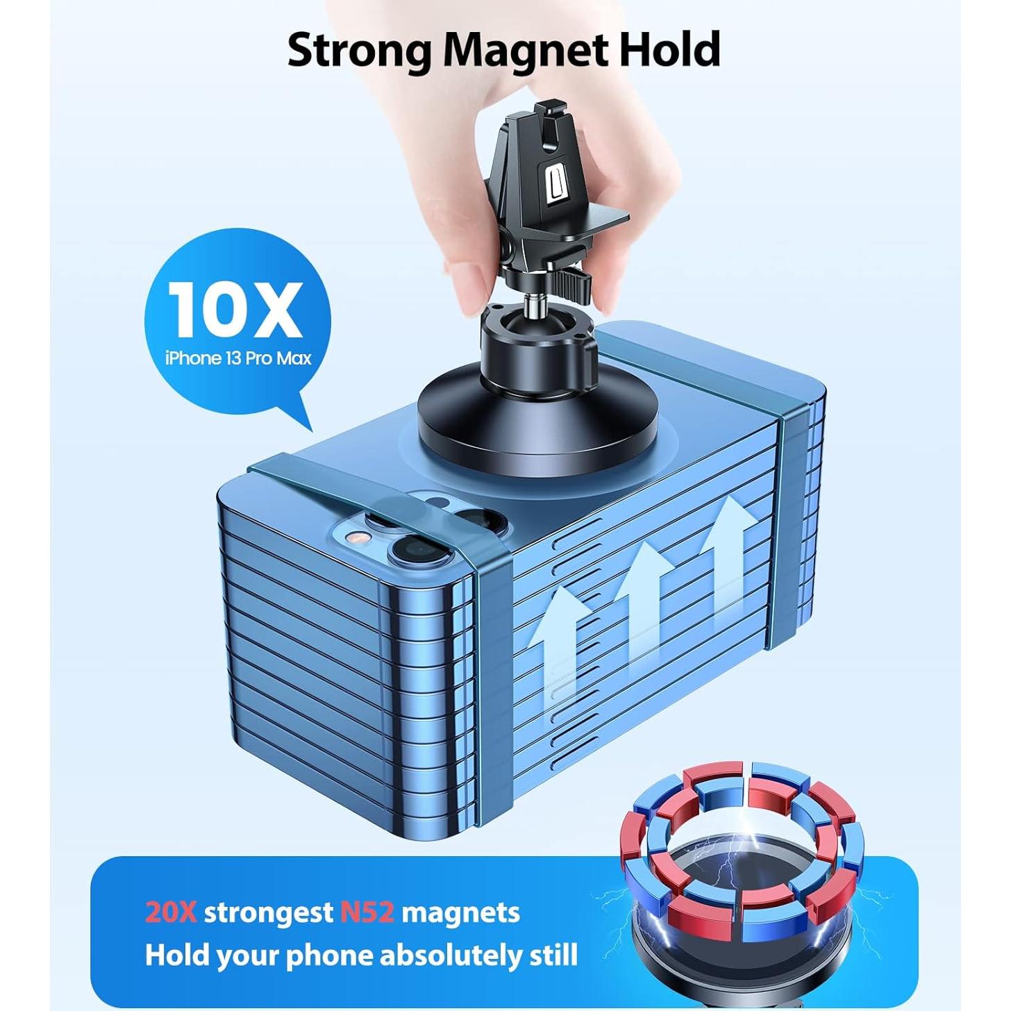 Soporte Magnético para Coche VICSEED MagSafe 360° Negro