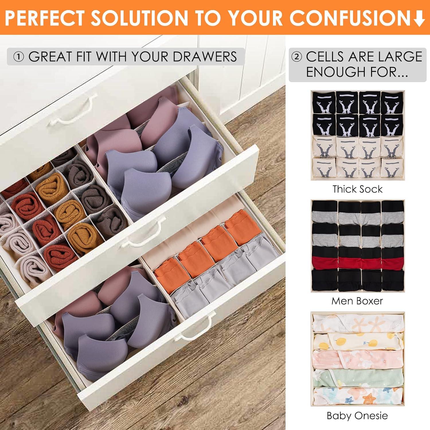 Organizadores de Cajón Criusia 3 Pack 26 Celdas Beige