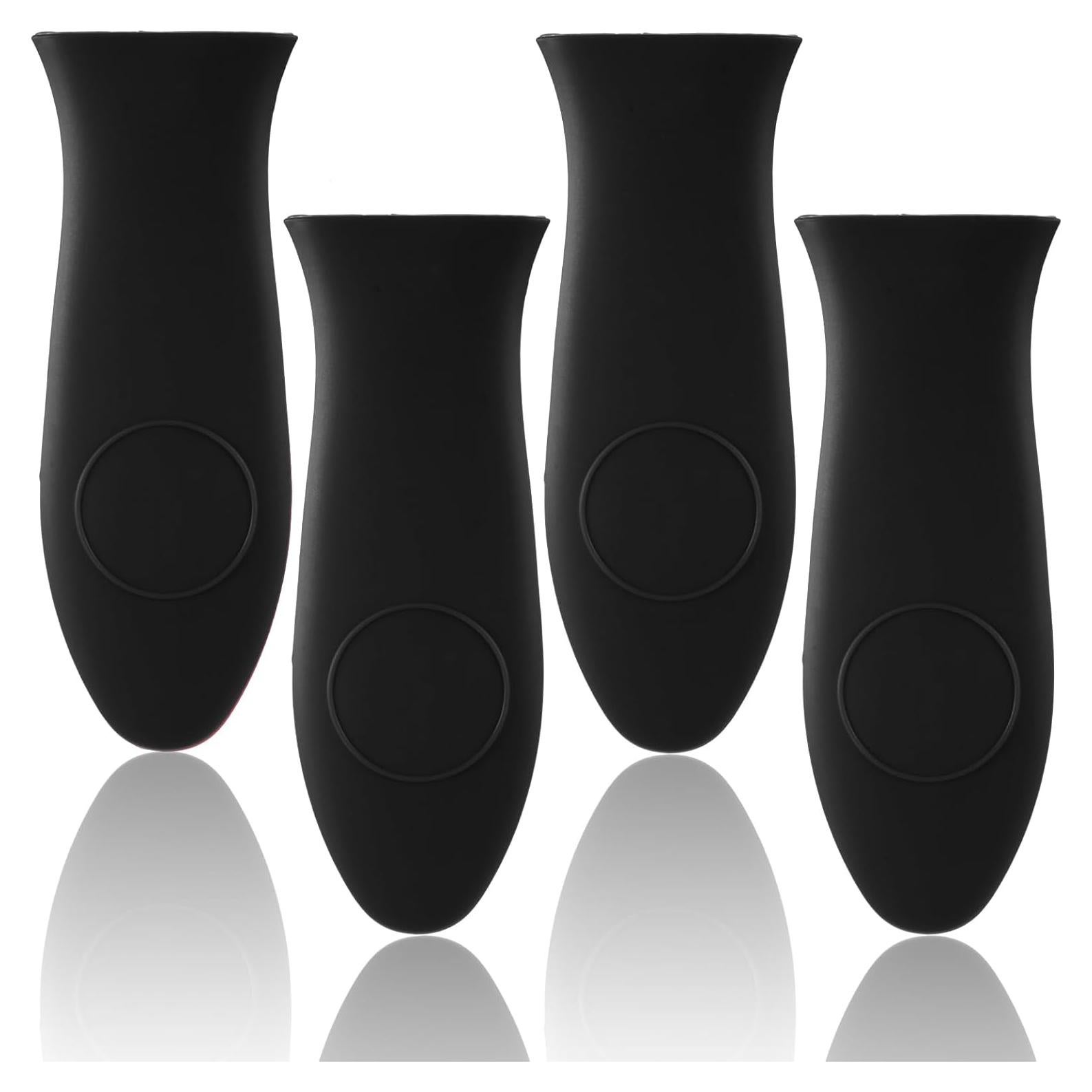 4 Fundas de Mango de Silicona TIESOME Antideslizantes Negras