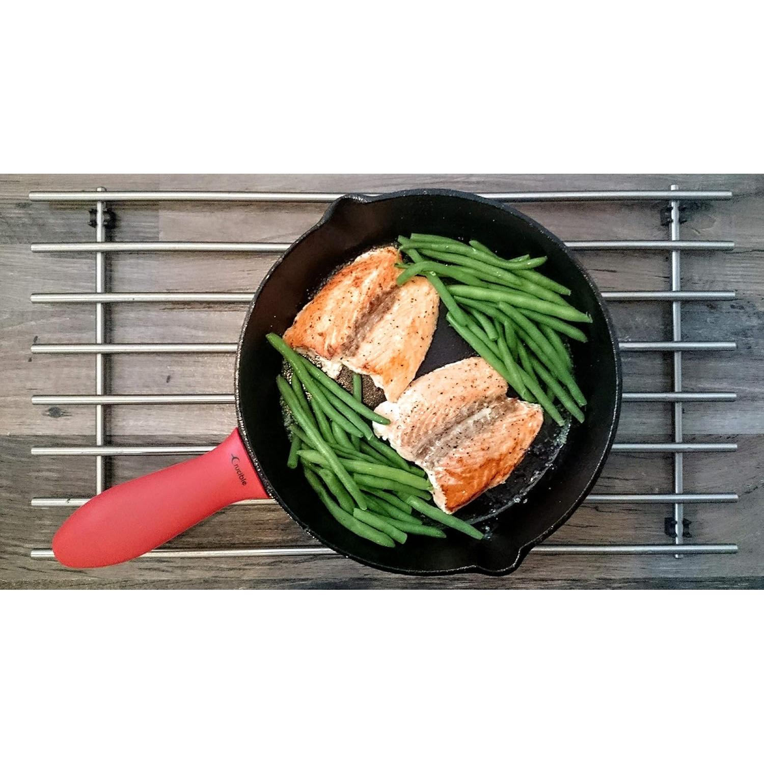 Soporte de Mango Caliente de Silicona Crucible Rojo Grande