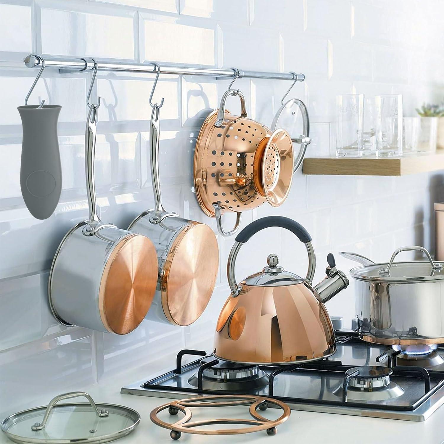 Fundas de Mango de Silicona uxcell 2 Piezas Gris 14cm