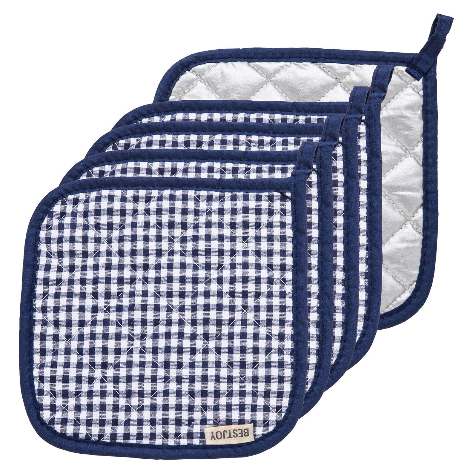 Set de 5 Agarraderas de Algodón Bestjoy Azul 20x20 cm