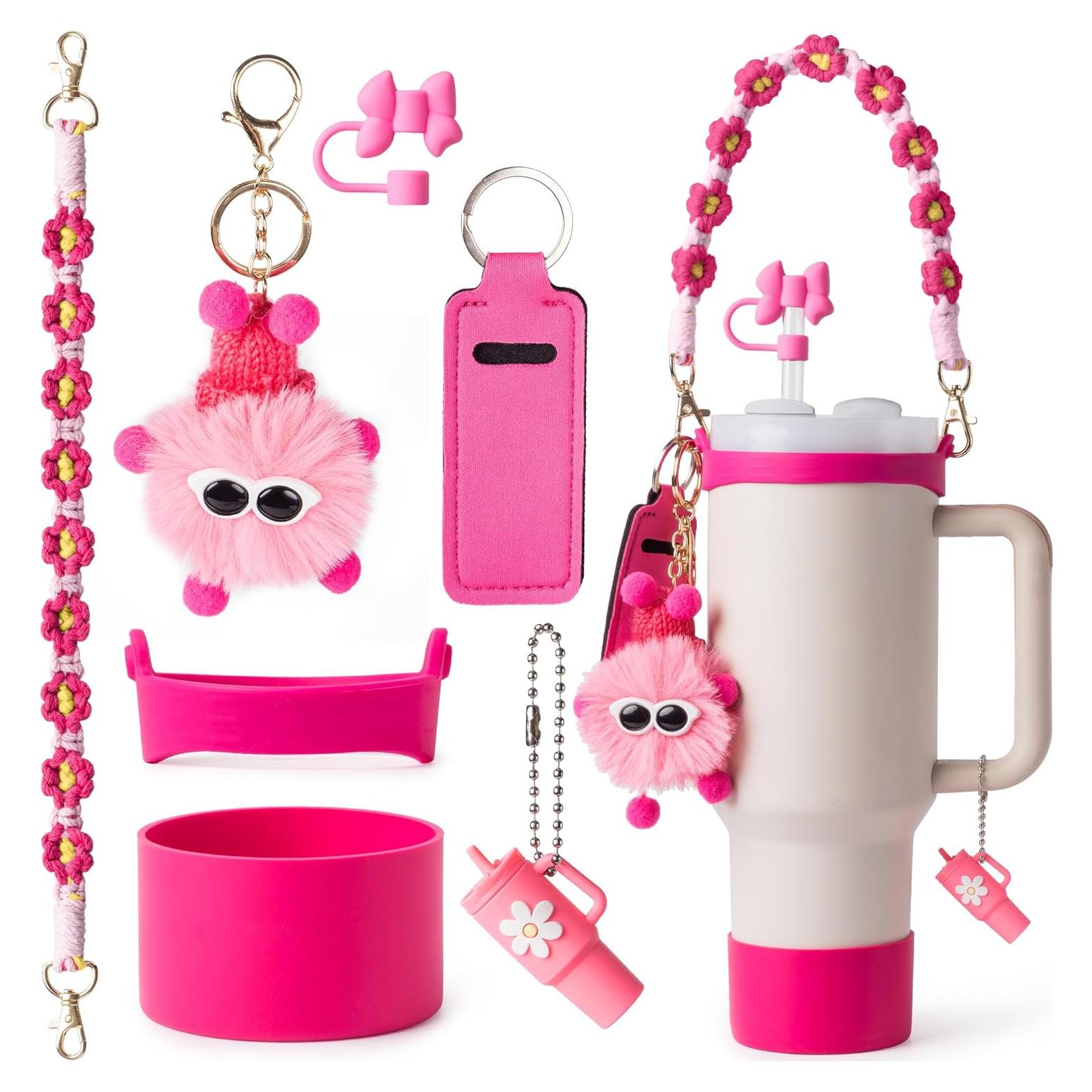 Juego de Accesorios JINHCHIF para Stanley Cup 30/40 oz - Funda, Correa y Encantos