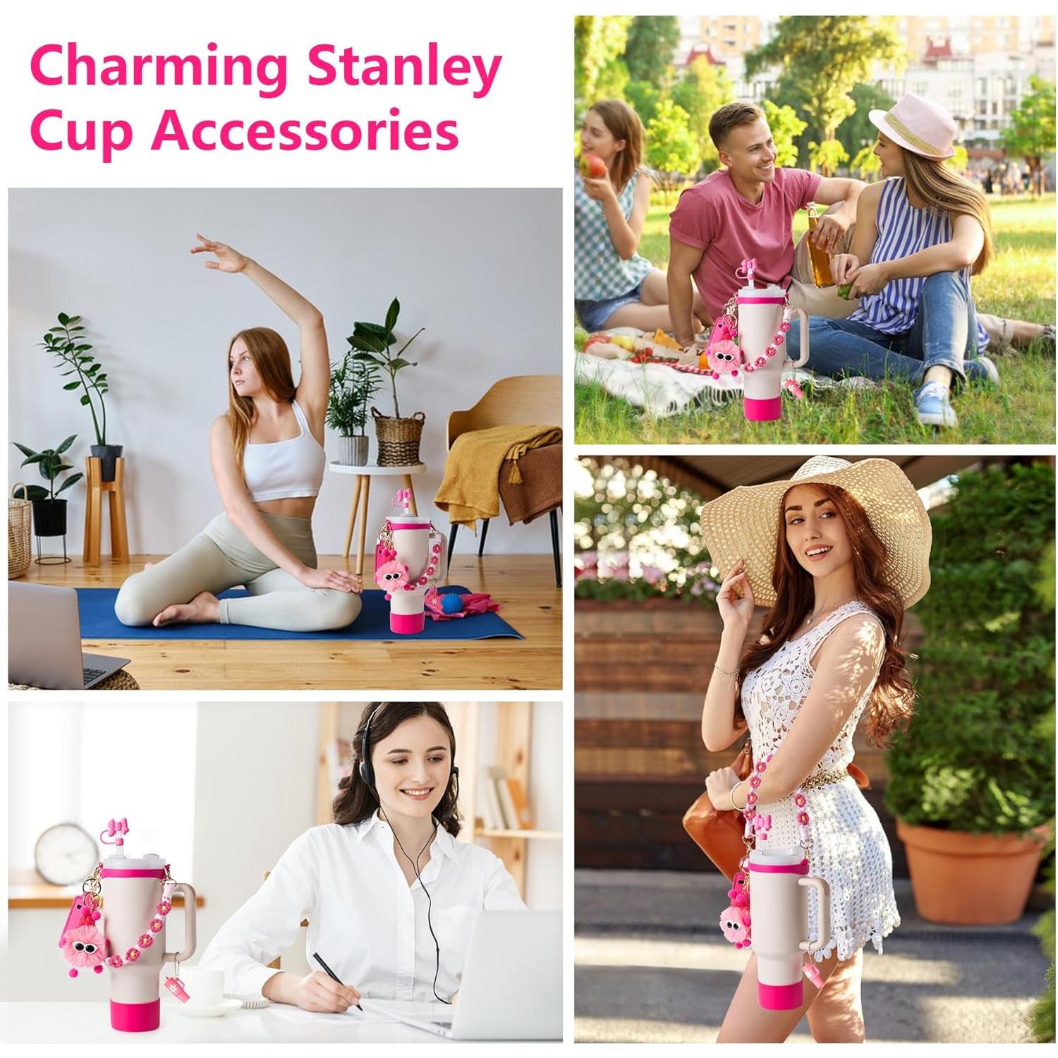 Juego de Accesorios JINHCHIF para Stanley Cup 30/40 oz - Funda, Correa y Encantos
