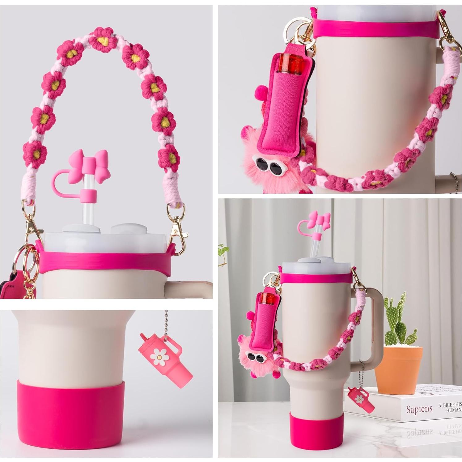 Juego de Accesorios JINHCHIF para Stanley Cup 30/40 oz - Funda, Correa y Encantos