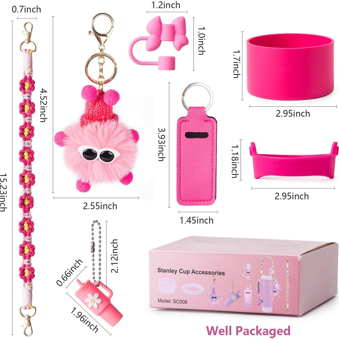 Juego de Accesorios JINHCHIF para Stanley Cup 30/40 oz - Funda, Correa y Encantos