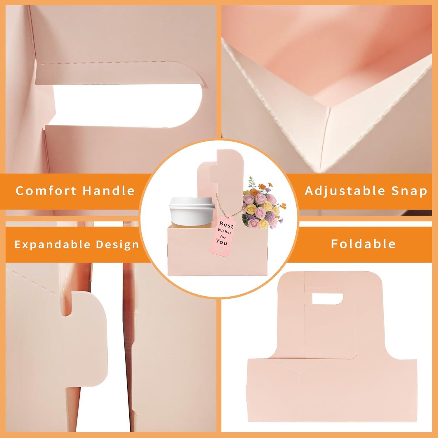 Portavasos de Cartón Turmaster Rosa 16 Pack para 2 Tazas