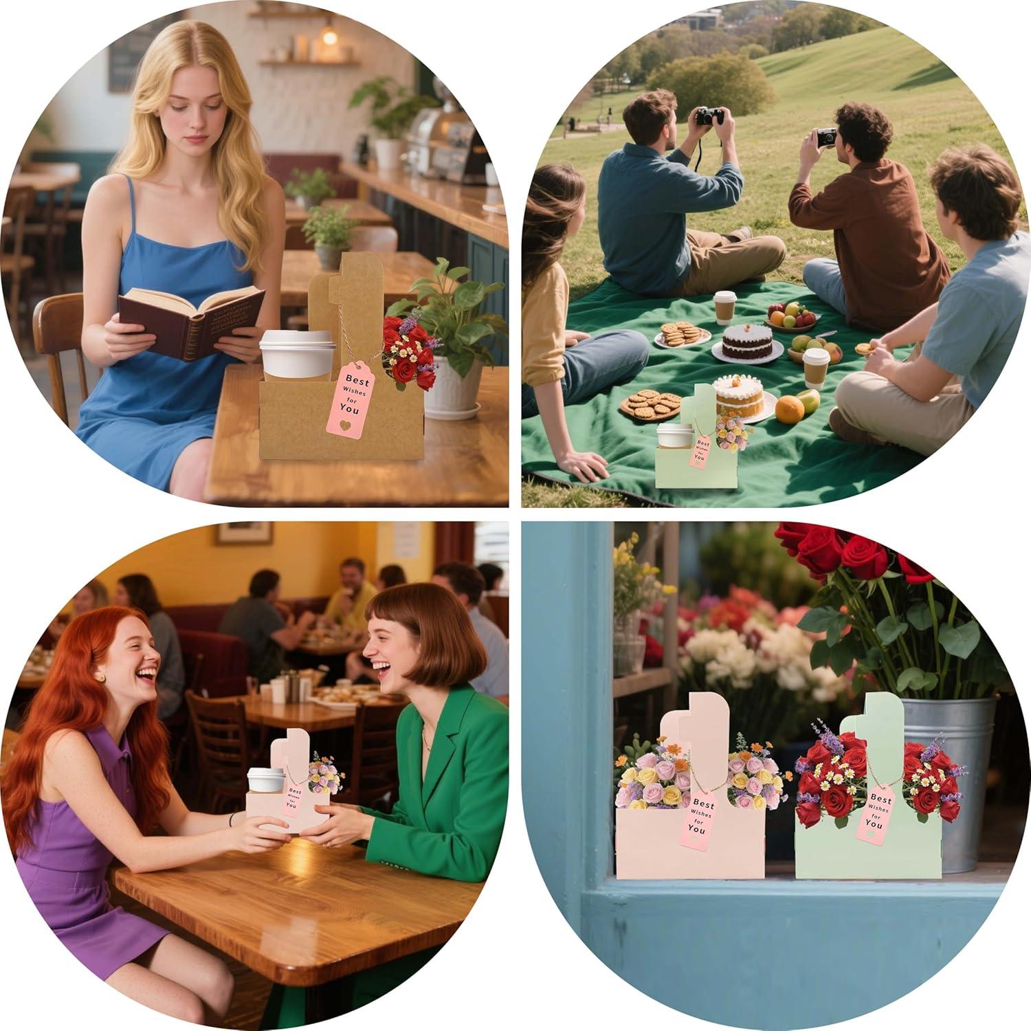 Portavasos de Cartón Turmaster Rosa 16 Pack para 2 Tazas