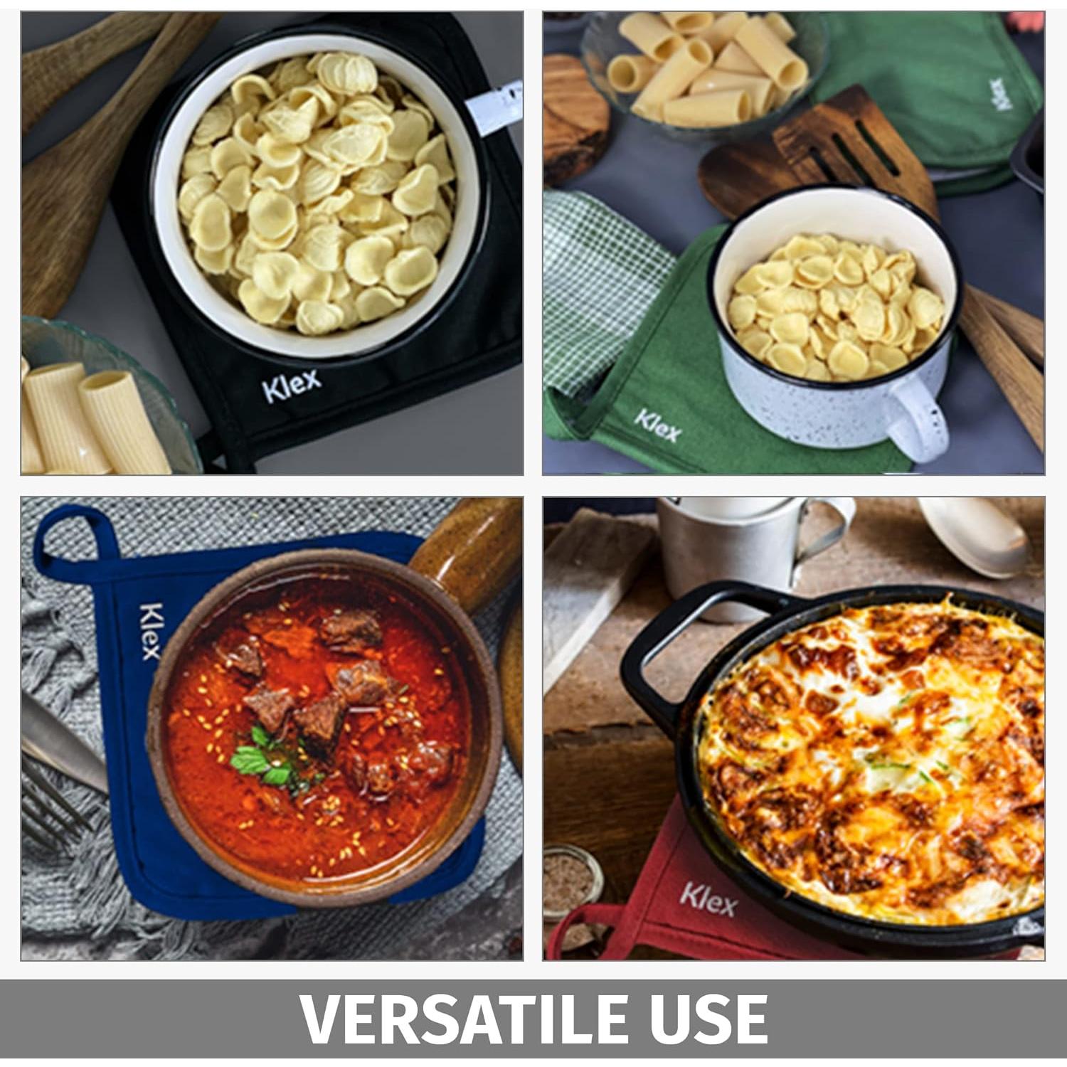 Agarraderas para Horno Klex 4 Piezas Algodón 330GSM Rojo